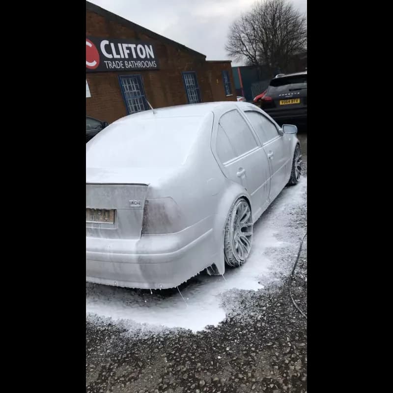 Dr. Autocare exterior mobile valet — car fully covered in professional foam cannon wash, Stockport