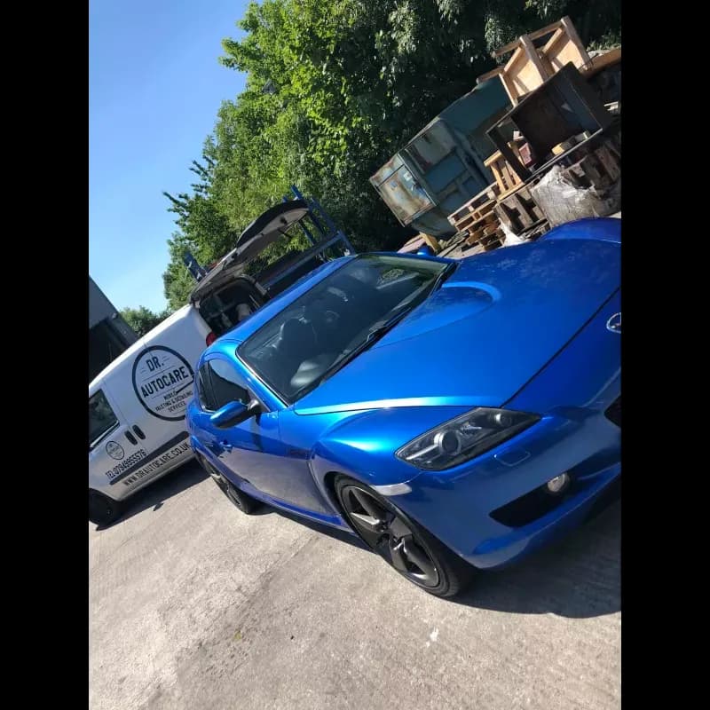 Blue Mazda RX-8 mobile car detailing by Dr. Autocare, Greater Manchester